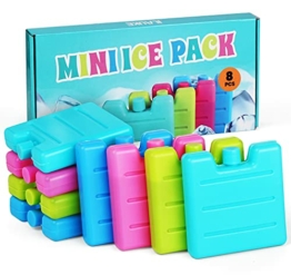 Anstore 8er Set Kleine Kühlakkus für Brotdose Lunchbox, Mini Kühl-Elemente für die Kühltasche, Kühl-Akku für die Brotdose in 4 Farben - 1