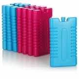 com-four® 8X Kühlakku für Kühltasche - Kühlelemente für Kühlbox - Kühlakkus für Haushalt und Freizeit - 220 ml (blau/pink) - 1