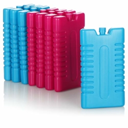 com-four® 8X Kühlakku für Kühltasche - Kühlelemente für Kühlbox - Kühlakkus für Haushalt und Freizeit - 220 ml (blau/pink) - 1