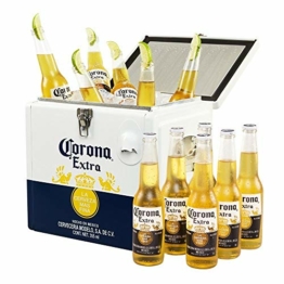Corona Extra Coolbox - Kühltruhe mit 12 Flaschen internationales Premium Lagerbier, Geschenkpack, MEHRWEG Lager Bier Helles (12 x 0.355 l) - 1