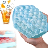 Eiskugelform Silikon Eiswürfelform Mit Deckel, 37-Fach Eiskugelform Bpa-Frei Eiswürfelbehälter Mit Ablaufloch, Ice Cube Tray Eiswürfel Kugel Für Getränke, Whisky, Diy Projekte, Fruchteiswürfel - 1