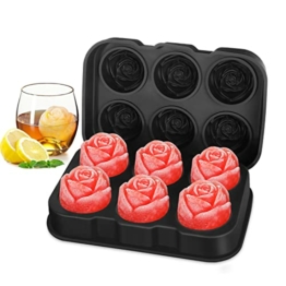 EiswüRfelform Rose, EiswüRfelform Silikon Mit Deckel 6 Loch Kugel Eiswürfelform Rose, EiswüRfelbehäLt Zum AbküHlen Von Whisky Cocktail Bourbon und Hausgemachtem Saft - 1