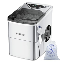 Eiswürfelmaschine Klare Eiswürfel, Selbstreinigende Eismaschine, 9 Würfel in 6 Minuten fertig, 15KG in 24 H, Tragbare Ice Maker Cube Maschine für Zuhause/Küche/Büro/Bar - 1