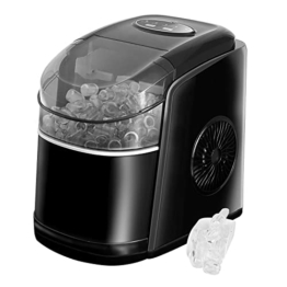 Eiswürfelmaschine Testsieger 12KG Eiswürfelbereiter Ice Maker 6 min Produktionszeit Ice Cube Maker, Eiswürfelmaschinen leise Eiswürfel Maschine mit Selbstreinigungsfunktion, Schwarz (MEHRWEG) - 1