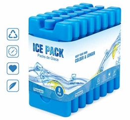 Homewit Kühlakkus, 210ml x 8er Set Kühlelemente für die Kühltasche oder Kühlbox, Schlankes und leichtes Design Wiederverwendbar und Langlebig - Blaue - 1