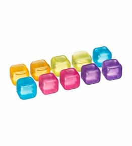 JJA 115005 Eiswürfel, wiederverwendbar, Kunststoff, Mehrfarbig, 1 x 1 x 1 cm, Aluminium, Multicolor, 10 - 1
