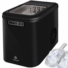 KESSER® Eiswürfelbereiter | Eiswürfelmaschine Edelstahl | Ice Maker | 12 kg 24 h | Zubereitung in 7 min | 2,2 Liter Wassertank | 2 Eiswürfel-Größen | LED-Display | Selbstreinigungsfunktion | (Black) - 1