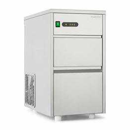 Klarstein Powericer Profi-Eiswürfelmaschine - Eiswürfelbereiter, Ice Maker, LED, geschmacksneutrale Auskleidung, sehr leise, Edelstahl, 3,5 kg Lagerfach, 145 W, 20 kg / 24 h, silber - 1