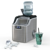 RELAX4LIFE Eiswürfelmaschine 3,2L, Ice Maker 24 Eiswürfel in 15 min, Ice Maker 18 kg pro Tag, Eismaschine mit Selbstreinigungsfunktion, inkl. Schaufel & LCD-Display & Timer, Silber - 1