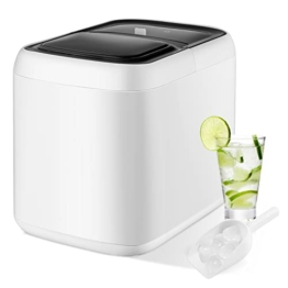 RELAX4LIFE Eiswürfelmaschine, Eiswürfelbereiter mit 2L Wassertank & 2 Würfelgrößen, 15 kg pro Tag, 9 in 6-8 Min, Ice Maker mit Eisschaufel & Korb, Selbstreinigungsfunktion, für Zuhause & Bar (Weiß) - 1