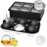 Rottay Eiswürfelform Silikon, XXL 45mm Eiskugelform 48mm 6-Fach 2-Set Eiswürfelformen Ice Cube Tray, BPA Frei Eiswürfel Form für Whisky Cocktails Saft Schokolade Süßigkeiten - 1