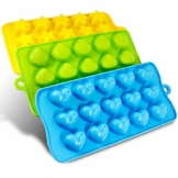 Voarge 3er Set in verschiedenen Formen Eiswürfelform, Herzen, Sterne und Muschel - Silikon Schokoladenform - Spaß, Kinder Spielzeug Set, für Eiswürfel, Schokolade, Süßigkeiten - 1